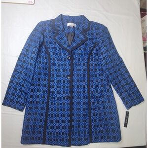 Women's 2 Pc D'vine Skirt & Suit Jacket Set. Size 18. Black/Blue